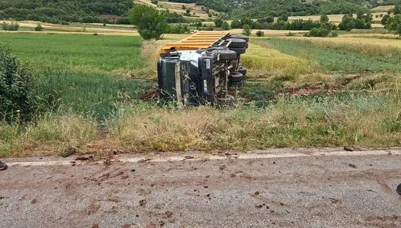 Tokat'ta Devrilen Kamyonun Sürücüsü Hayatını Kaybetti: Feci Kaza Detayları
